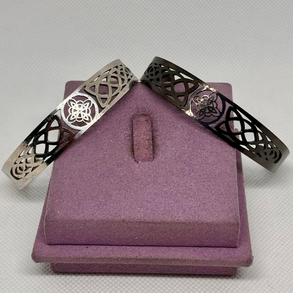 Set of 2 Stainless Steel Celtic Cuffs